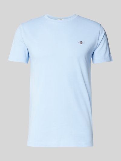 Gant Slim Fit T-Shirt mit Label-Stitching Bleu 2