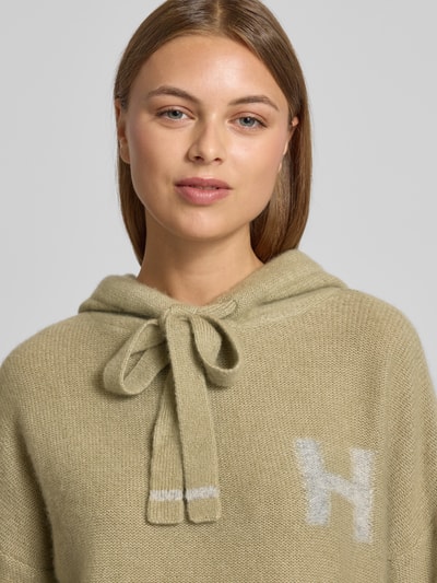 Hemisphere Gebreide pullover van kasjmiermix met capuchon Rietgroen - 3