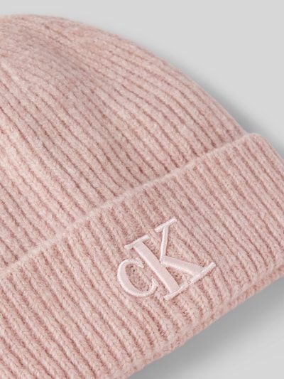 Calvin Klein Jeans Czapka beanie z wyhaftowanym logo model ‘THICK’ Różowawy 2