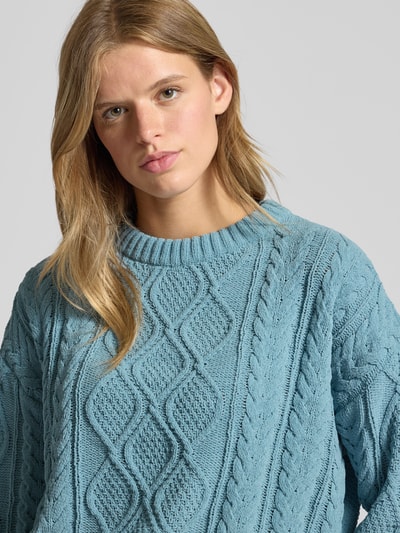 Only Sweter z dzianiny o kroju regular fit z fakturowanym wzorem model ‘ELLY’ Oceaniczny 3