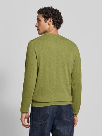 MCNEAL Strickpullover aus Baumwoll-Kaschmir-Mix mit Rundhalsausschnitt Oliv Melange 5