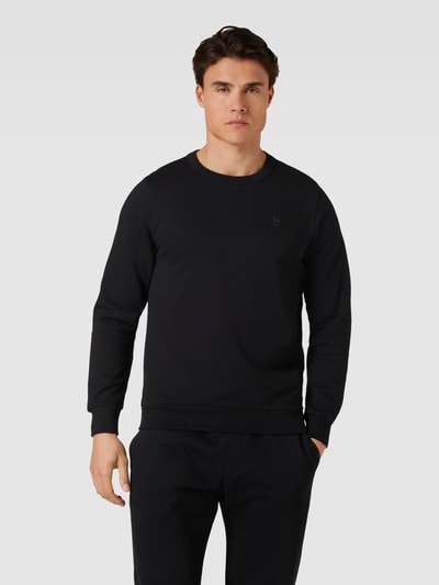 Knowledge Cotton Apparel Sweatshirt mit Label-Detail Black 4