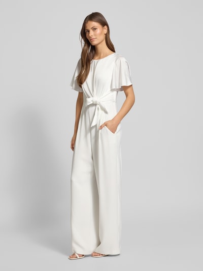 Christian Berg Cocktail Jumpsuit mit Knotendetail Ecru 1