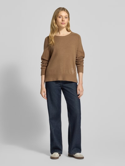 Liu Jo White Strickpullover mit Kaschmir-Anteil Beige 1