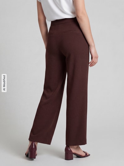 Raffaello Rossi Wijdte broek met elastische band model 'PALINA' Donkerbruin - 5