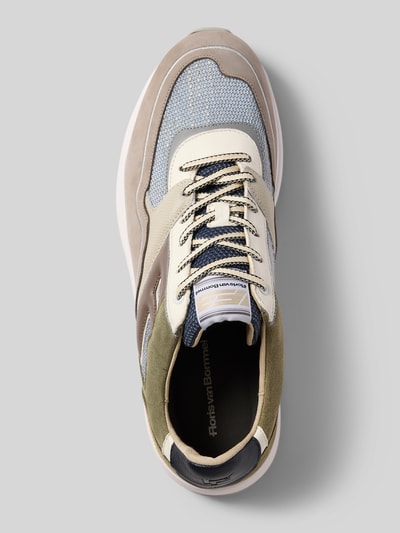 Produktfoto, Sneaker mit Label-Details Modell 'Noppi' von Floris Van Bommel, profilierte Sohle, mehrfarbig, abgerundete Form, Nahaufnahme Oberseite