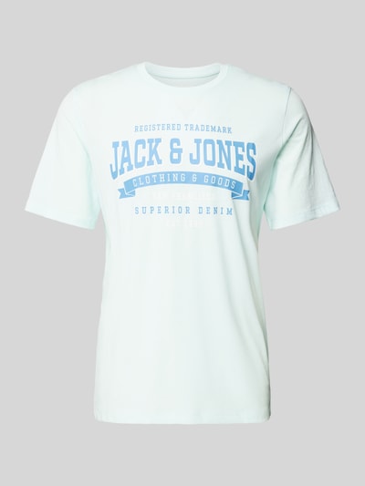 Jack & Jones T-shirt met labelprint Lichtblauw gemêleerd - 2