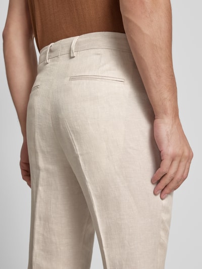 SELECTED HOMME Slim Fit Anzug mit feinem Strukturmuster Modell 'Lino' Sand 7