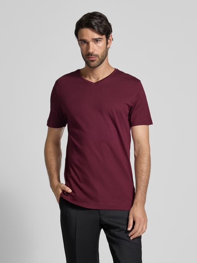 Christian Berg Men T-shirt met V-hals Bordeaux - 4