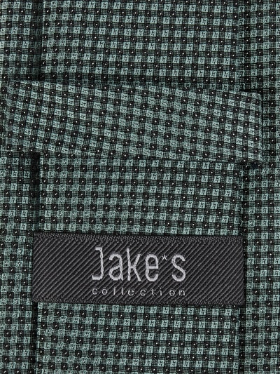 Jake*s Slim Fit Krawatte aus Seide mit feinem Allover-Muster Gruen 2