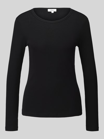 s.Oliver RED LABEL Slim Fit Langarmshirt aus reiner Baumwolle Black 2