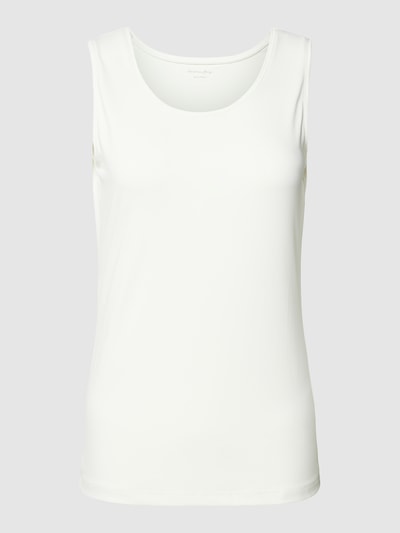 Christian Berg Woman Top mit geripptem Rundhalsausschnitt Offwhite 2