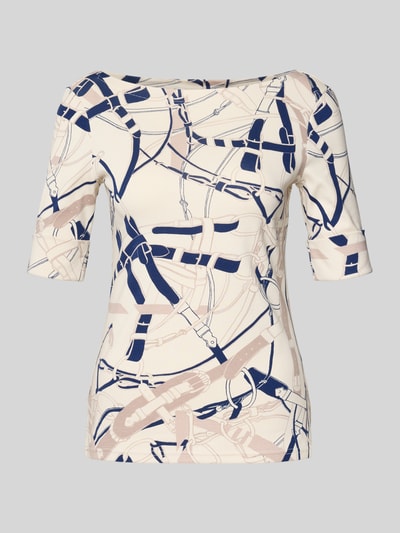 Lauren Ralph Lauren T-Shirt mit Rundhalsausschnitt Modell 'JUDY' Offwhite Melange 2