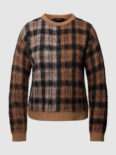 Weekend Max Mara Strickpullover mit Tartan-Karo Modell 'FERIALE' Camel 2