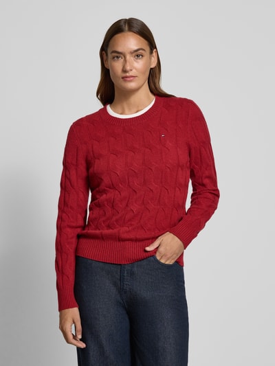 Tommy Hilfiger Regular Fit Strickpullover aus reiner Wolle Rot 4