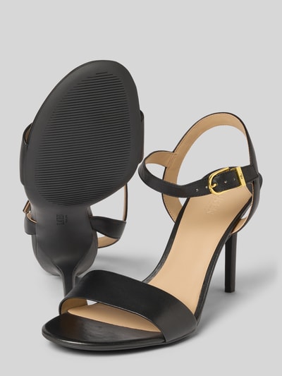 Lauren Ralph Lauren Sandalen van leer met naaldhak, model 'GWEN' Zwart - 4