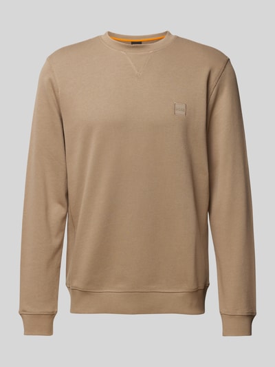 BOSS Orange Sweatshirt met labelpatch, model 'Westart' Beige - 2