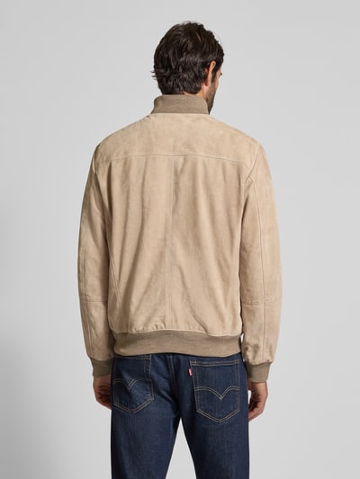 JOOP! COLLECTION Lederjacke aus Ziegenvelours mit Stehkragen Modell 'Byll' Beige 5