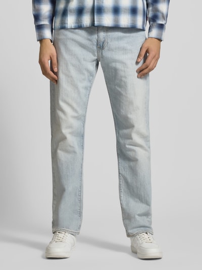 Levi's® Tapered Fit Jeans aus Baumwoll-Leinen-Mix Modell '502®' Hellblau 4