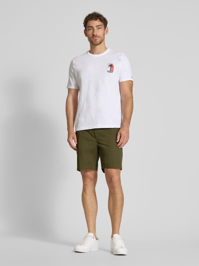 Tommy Hilfiger Szorty o kroju regular fit z mieszanki bawełny i elastanu Oliwkowy 1