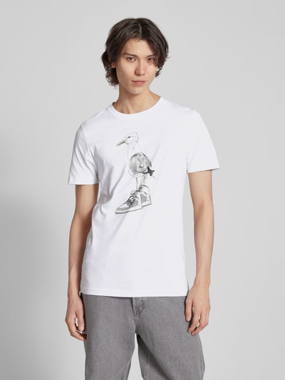 Mister Tee T-Shirt mit Motiv-Print Modell 'Seagull Sneaker' Weiss 4