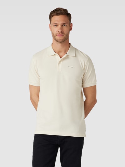 Gant Koszulka polo z bocznymi rozcięciami model ‘Pique’ Złamany biały 4