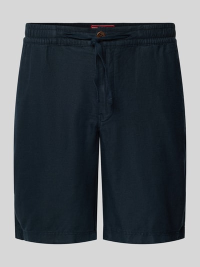 Superdry Regular fit korte linnen broek met tunnelkoord, model 'Merchant' Donkerblauw - 1