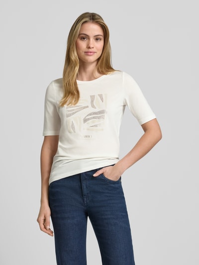 s.Oliver RED LABEL Regular fit T-shirt van katoenmix Wit - 4