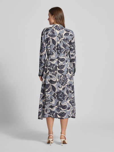 comma Midikleid mit Knopfleiste Rauchblau 5