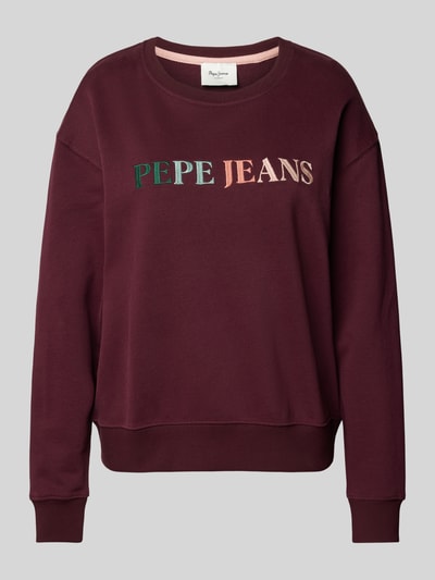 Pepe Jeans Sweatshirt met ronde hals, model 'REAGAN' Bordeaux - 2