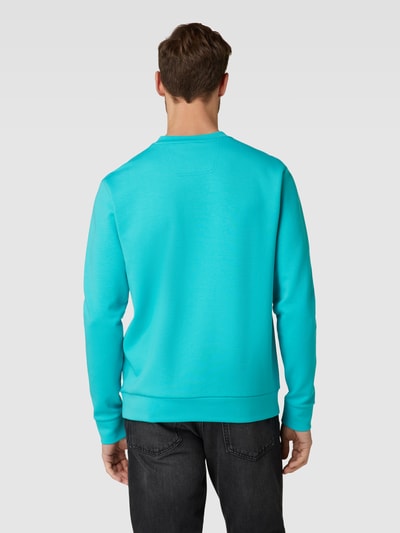 BOSS Green Sweatshirt met labelprint, model 'Salbo' Lichtturquoise - 5