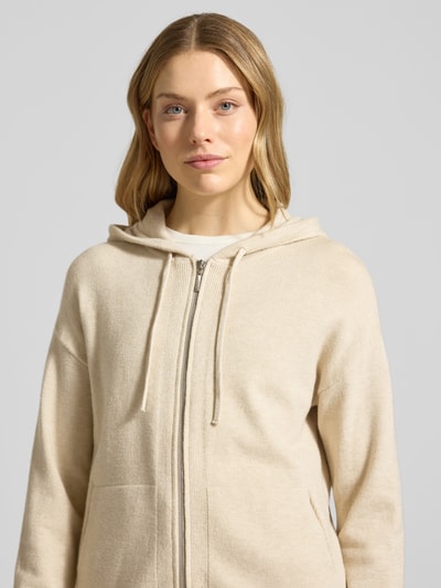 Christian Berg Woman Kurtka z dzianiny z mieszanki wiskozy z kapturem Beżowy melanż 3