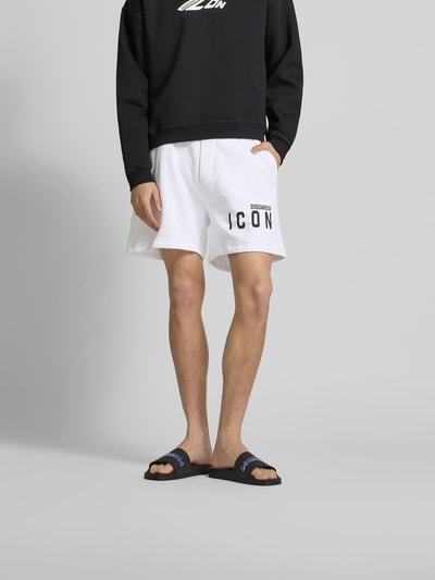 Dsquared2 Sweatshorts mit elastischem Bund Weiss 4