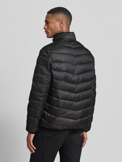 Tom Tailor Denim Regular fit gewatteerd jack met verticale borstzak met rits Zwart - 5