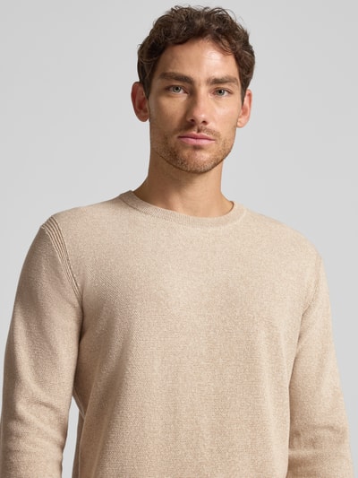 Tom Tailor Regular Fit Strickpullover aus reiner Baumwolle Offwhite 3