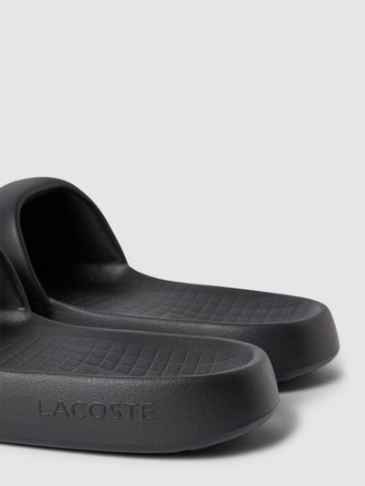 Lacoste Slippers met labeldetails, model 'Croco' Zwart - 3