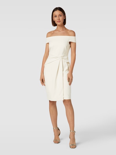 Lauren Ralph Lauren Cocktailkleid mit Knotendetail Modell 'SARAN' Ecru 1