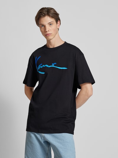 KARL KANI T-Shirt mit Label-Print Modell 'Water' Black 4