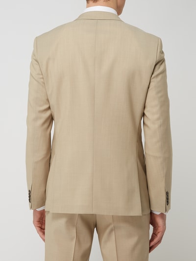 HUGO Slim fit colbert van scheerwol Beige - 5