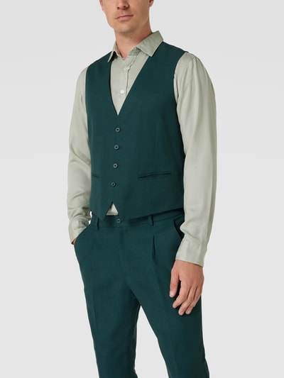 MCNEAL Slim fit gilet met paspelzakken, model 'Emil' Groen - 4