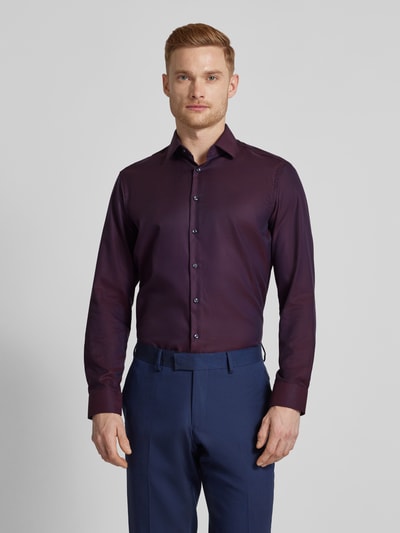 Jake*s Regular Fit Business-Hemd mit Kentkragen Aubergine 4