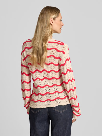 VILA Regular Fit Pullover in Strick-Optik Modell 'Wave' Rot 5