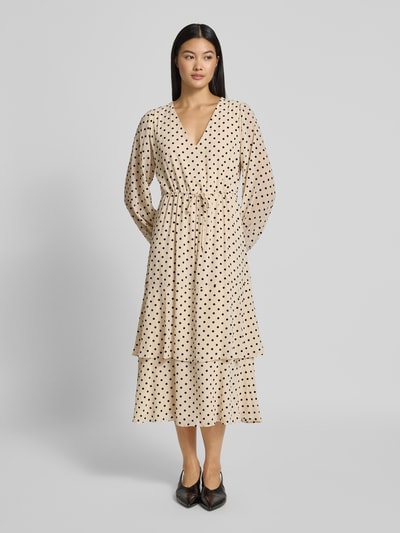 comma Midikleid mit V-Ausschnitt Offwhite 4