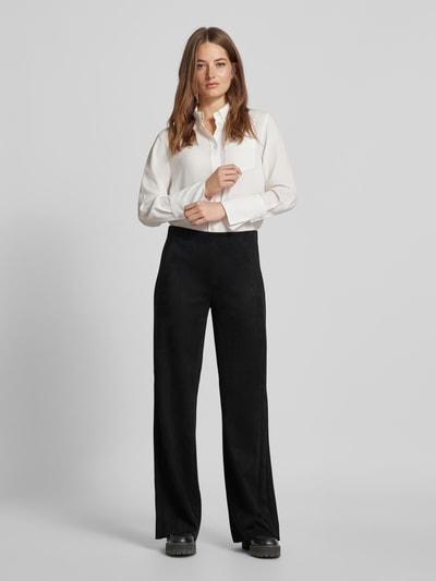 Christian Berg Woman Baggy fit stoffen broek in leerlook Zwart - 1