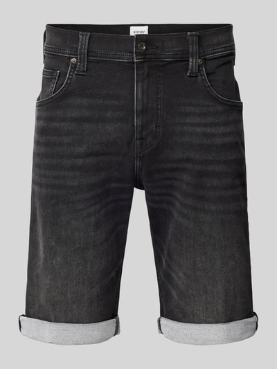 Mustang Straight leg korte jeans in 5-pocketmodel, model 'Chicago' Zwart - 2