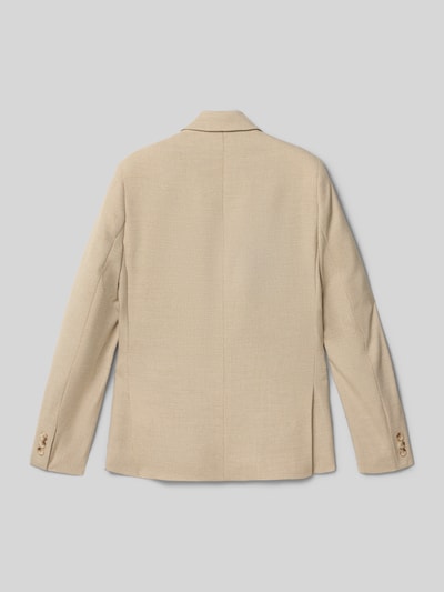 Produktfoto, Regular Fit Sakko mit Viskose-Anteil von Standar in Beige, glatte Oberfläche, Reverskragen, 2-Knopfleiste, Rückansicht.