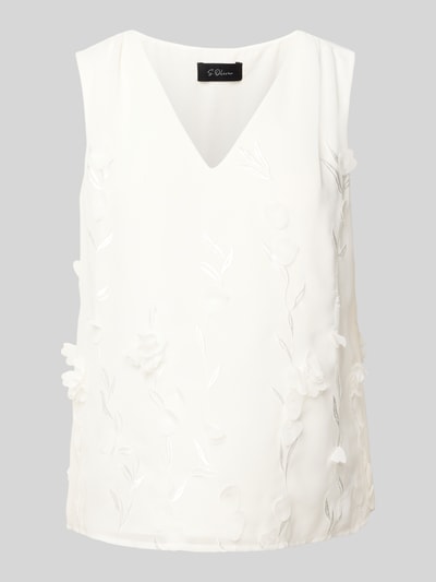 s.Oliver BLACK LABEL Regular Fit Blusentop mit floralen Applikationen Offwhite 2