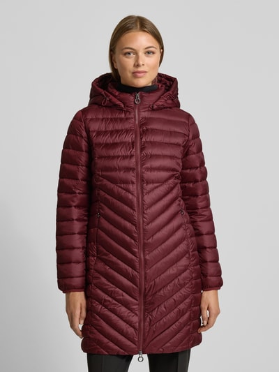 s.Oliver RED LABEL Płaszcz pikowany o kroju shaped fit z kapturem Bordowy 4