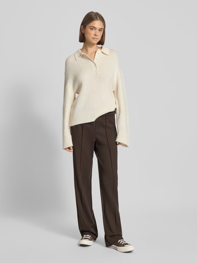 Only Spodnie materiałowe z szerokimi nogawkami z mieszanki wiskozy model ‘POPTRASH-SUKI’ Ciemnobrązowy 1