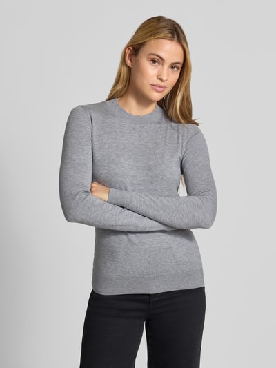 Christian Berg Woman Slim Fit Strickpullover mit elastischen Abschlüssen Silber Melange 4